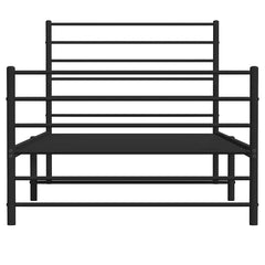 vidaXL Metal Bed Frame without Mattress with Footboard Black 80x200cm 6