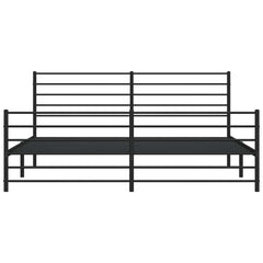 vidaXL Metal Bed Frame without Mattress with Footboard Black 193x203cm 6