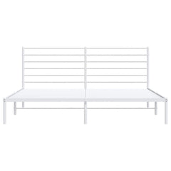 vidaXL Metal Bed Frame without Mattress with Headboard White 200x200cm 6