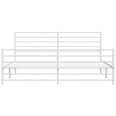 vidaXL Metal Bed Frame without Mattress with Footboard White 193x203cm 6