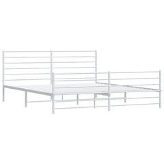 vidaXL Metal Bed Frame without Mattress with Footboard White 200x200cm 3
