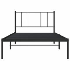 vidaXL Metal Bed Frame without Mattress with Headboard Black 100x190cm 6