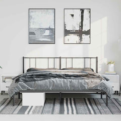vidaXL Metal Bed Frame without Mattress with Headboard Black 183x213cm 3