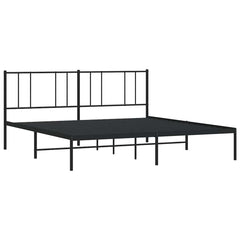 vidaXL Metal Bed Frame without Mattress with Headboard Black 183x213cm 4