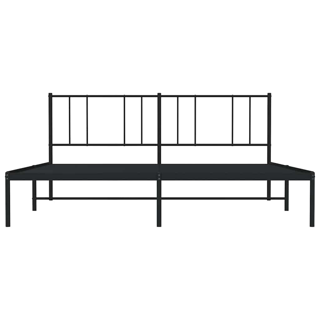 vidaXL Metal Bed Frame without Mattress with Headboard Black 193x203cm 6