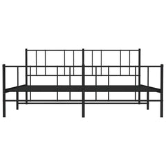 vidaXL Metal Bed Frame without Mattress with Footboard Black 183x213cm 5