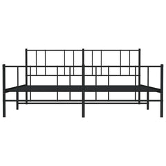 vidaXL Metal Bed Frame without Mattress with Footboard Black 193x203cm 6