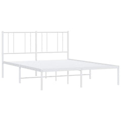 vidaXL Metal Bed Frame without Mattress with Headboard White 135x190cm 4