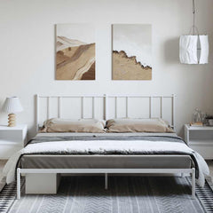 vidaXL Metal Bed Frame without Mattress with Headboard White 193x203cm 3