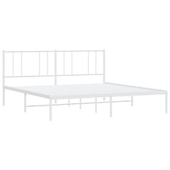 vidaXL Metal Bed Frame without Mattress with Headboard White 193x203cm 4