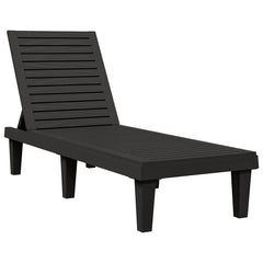 Sun Lounger 155x58x83 cm Polypropylene Black 1