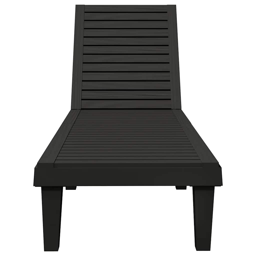 Sun Lounger 155x58x83 cm Polypropylene Black 1