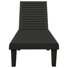 Sun Lounger 155x58x83 cm Polypropylene Black 1