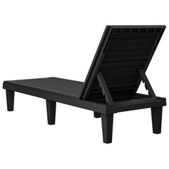 Sun Lounger 155x58x83 cm Polypropylene Black 1