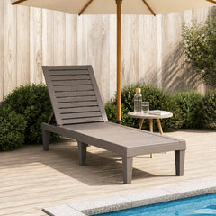 Sun Lounger 155x58x83 cm Polypropylene Light brown 1