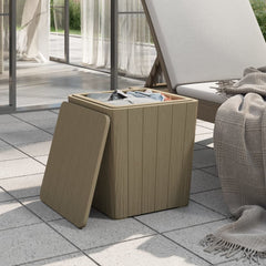 Garden Table with Removable Lid Polypropylene Brown