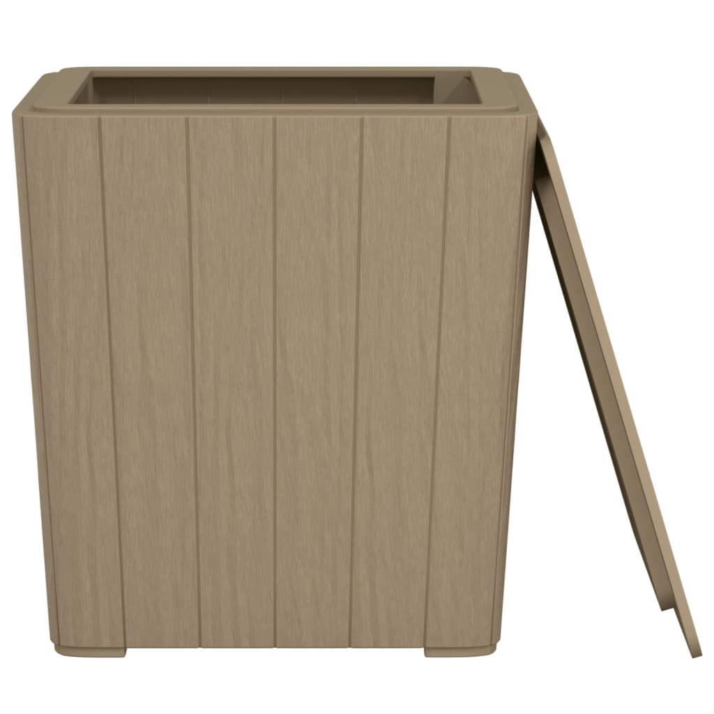 Garden Table with Removable Lid Polypropylene Brown