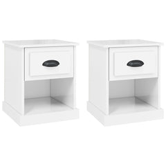 vidaXL Bedside Cabinets 2 pcs High Gloss White 39x39x47.5 cm Engineered Wood 2