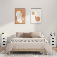 vidaXL Bedside Cabinet White 39x39x67 cm Engineered Wood 3