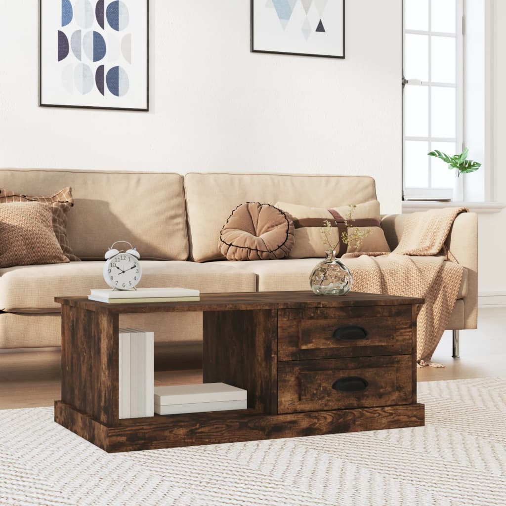 Coffee Table 90x50x35 cm Engineered Wood Smoked oak