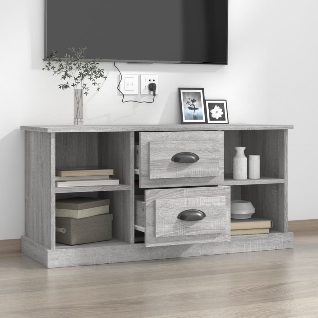 vidaXL TV Cabinet Grey Sonoma 99.5x35.5x48 cm Engineered Wood 3
