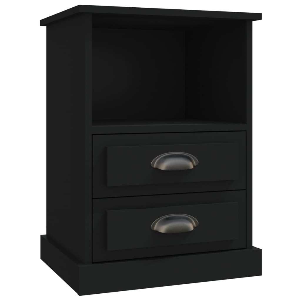vidaXL Bedside Cabinets 2 pcs Black 43x36x60 cm 6
