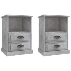 vidaXL Bedside Cabinets 2 pcs Concrete Grey 43x36x60 cm 2
