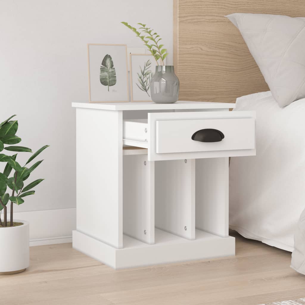 vidaXL Bedside Cabinets 2 pcs White 43x36x50 cm 3