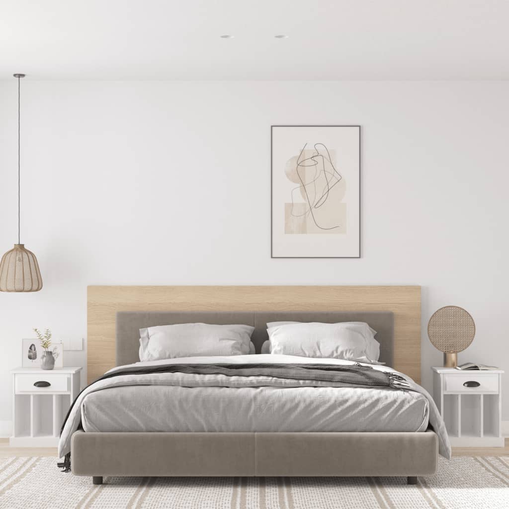 vidaXL Bedside Cabinets 2 pcs White 43x36x50 cm 1
