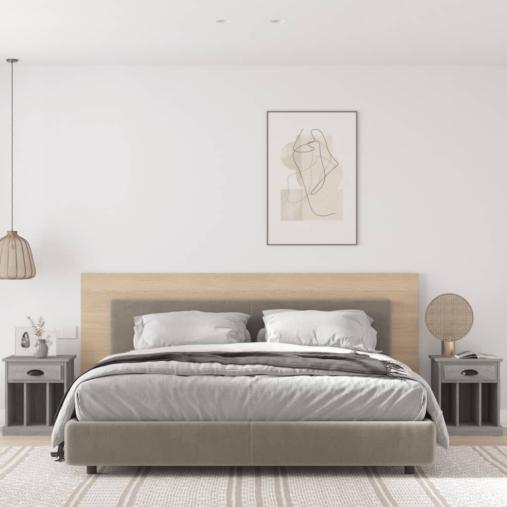 vidaXL Bedside Cabinets 2 pcs Grey Sonoma 43x36x50 cm 1