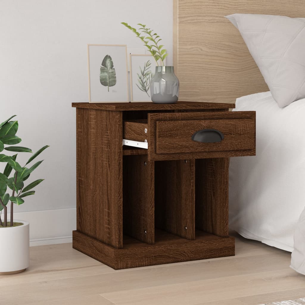 vidaXL Bedside Cabinets 2 pcs Brown Oak 43x36x50 cm 3
