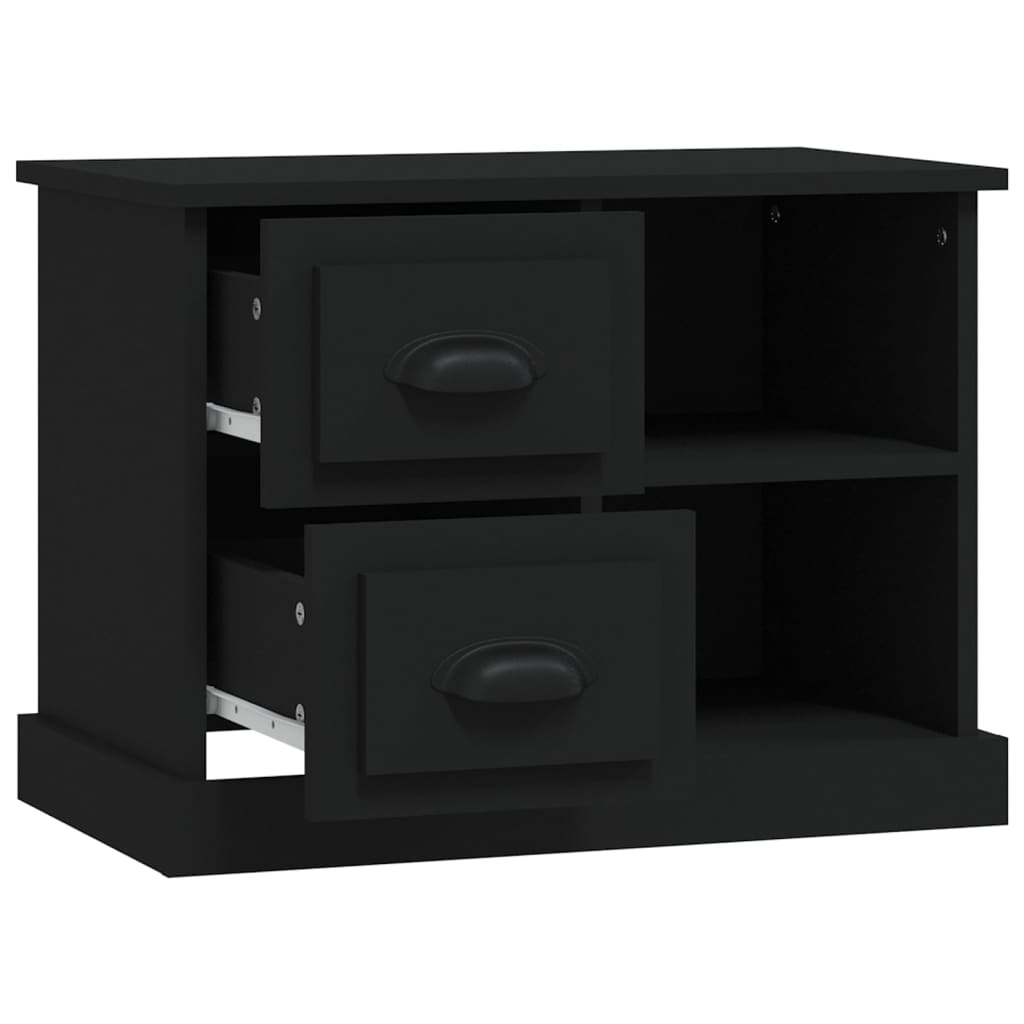vidaXL Bedside Cabinet Black 60x35.5x45 cm 6