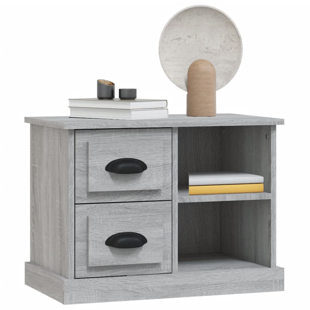 vidaXL Bedside Cabinet Grey Sonoma 60x35.5x45 cm 4