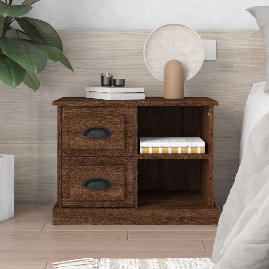 vidaXL Bedside Cabinet Brown Oak 60x35.5x45 cm 1