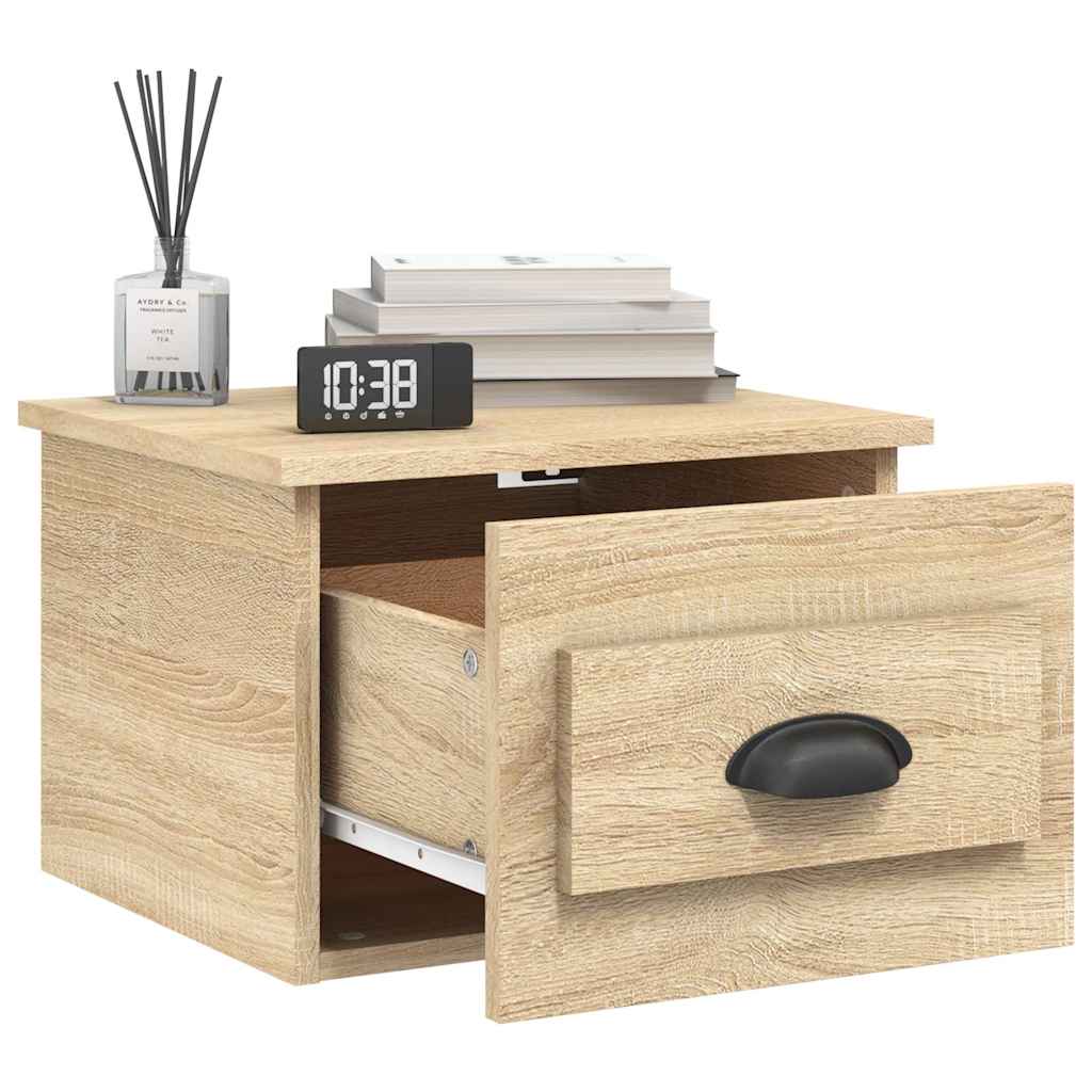 vidaXL Wall-mounted Bedside Cabinets 2 pcs Sonoma Oak 41.5x36x28cm 4
