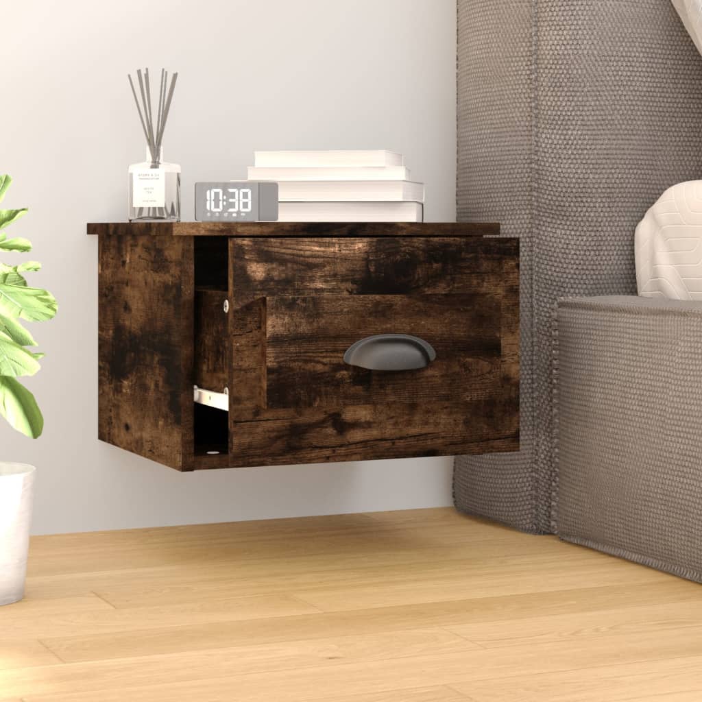 vidaXL Wall-mounted Bedside Cabinets 2 pcs Smoked Oak 41.5x36x28cm 3