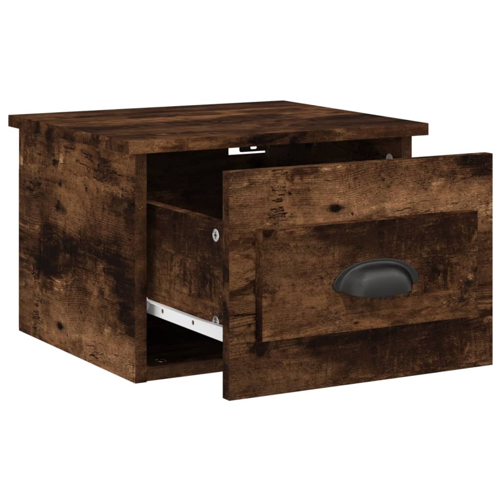 vidaXL Wall-mounted Bedside Cabinets 2 pcs Smoked Oak 41.5x36x28cm 6