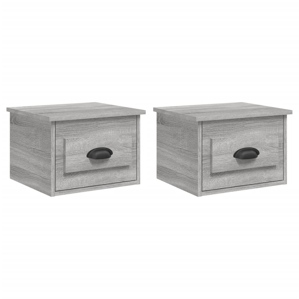 vidaXL Wall-mounted Bedside Cabinets 2 pcs Grey Sonoma 41.5x36x28cm 2