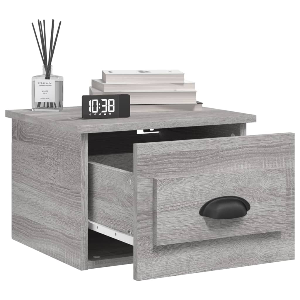 vidaXL Wall-mounted Bedside Cabinets 2 pcs Grey Sonoma 41.5x36x28cm 4