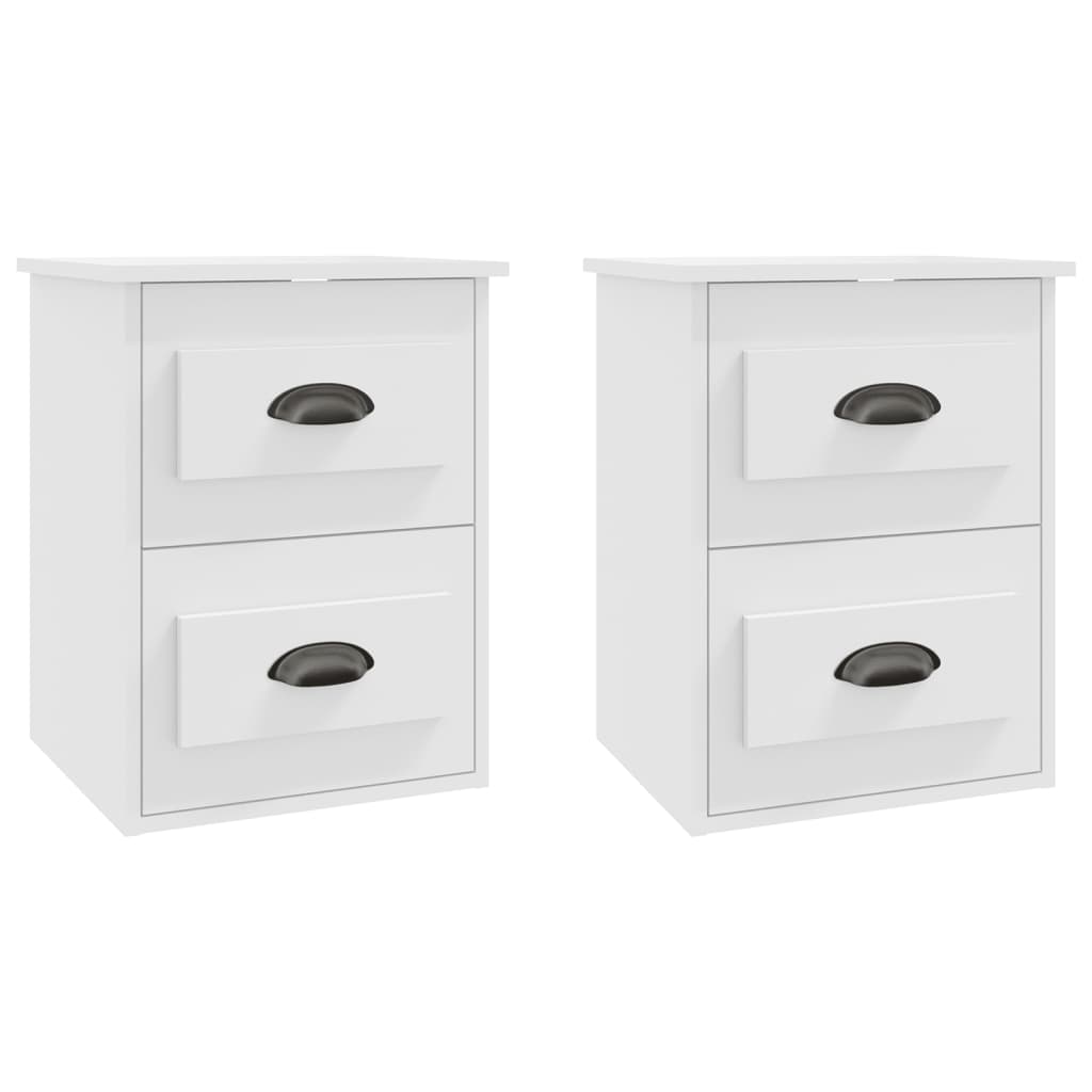 vidaXL Wall-mounted Bedside Cabinets 2 pcs White 41.5x36x53cm 2