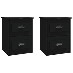 vidaXL Wall-mounted Bedside Cabinets 2 pcs Black 41.5x36x53cm 2