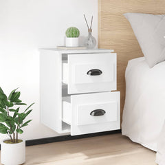 vidaXL Wall-mounted Bedside Cabinet High Gloss White 41.5x36x53cm 3