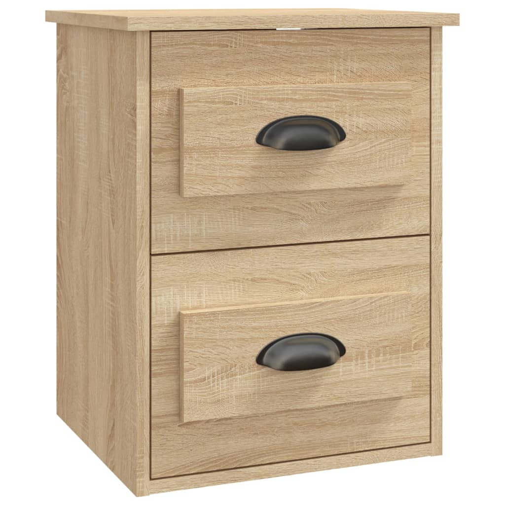 vidaXL Wall-mounted Bedside Cabinet Sonoma Oak 41.5x36x53cm 2