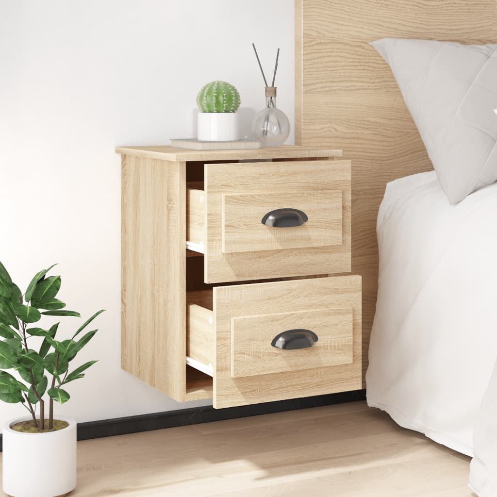vidaXL Wall-mounted Bedside Cabinet Sonoma Oak 41.5x36x53cm 3