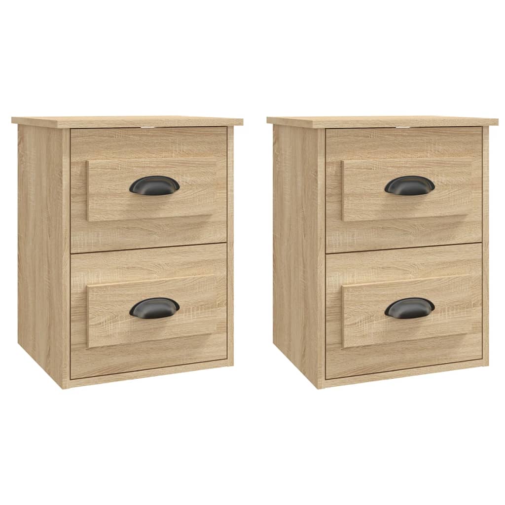 vidaXL Wall-mounted Bedside Cabinets 2 pcs Sonoma Oak 41.5x36x53cm 2