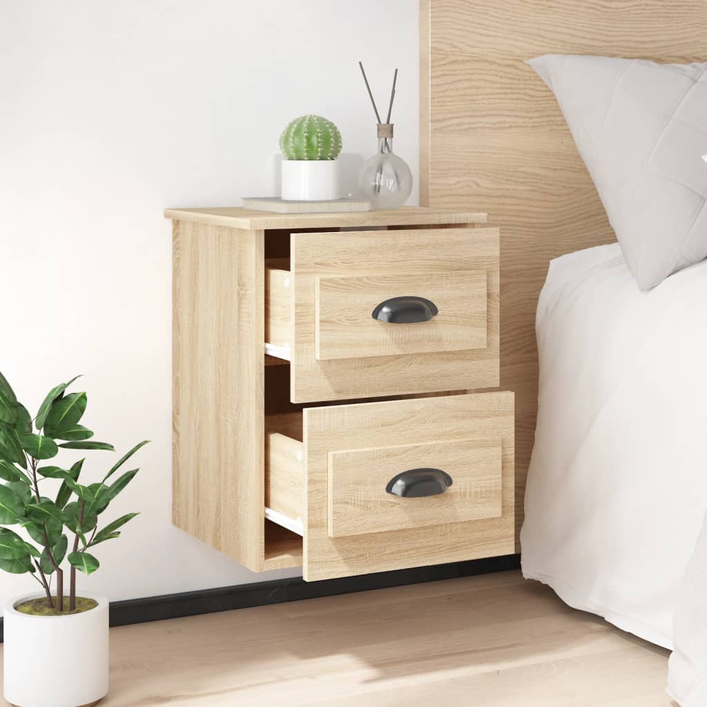 vidaXL Wall-mounted Bedside Cabinets 2 pcs Sonoma Oak 41.5x36x53cm 4