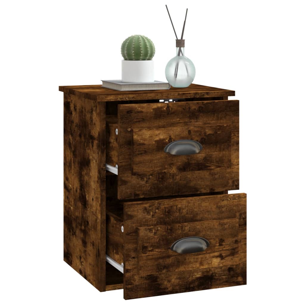 vidaXL Wall-mounted Bedside Cabinets 2 pcs Smoked Oak 41.5x36x53cm 6