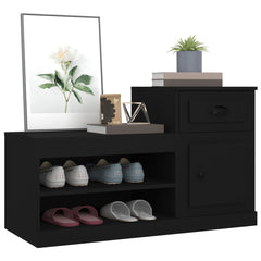 vidaXL Shoe Cabinet Black 100x42x60 cm Engineered Wood 4