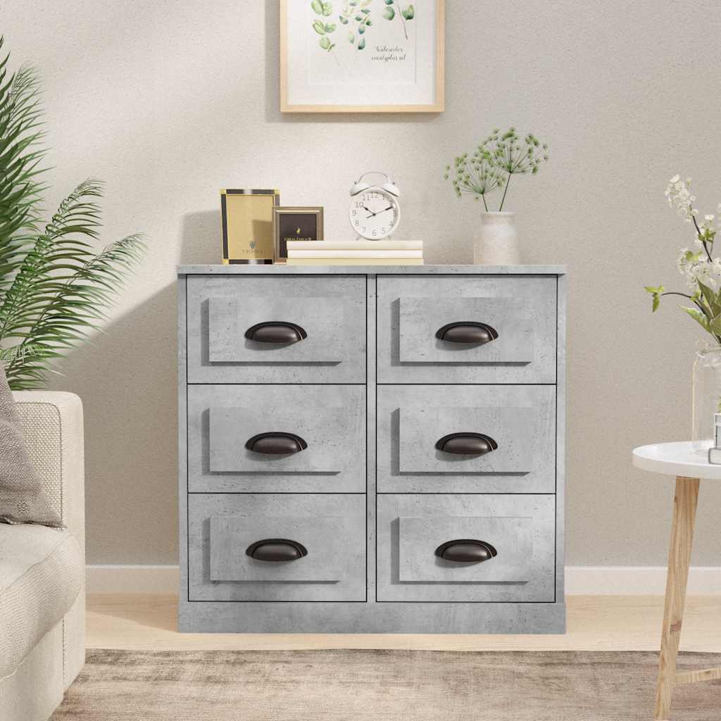 vidaXL Sideboard Concrete Grey 70x35.5x67.5 cm Engineered Wood 1
