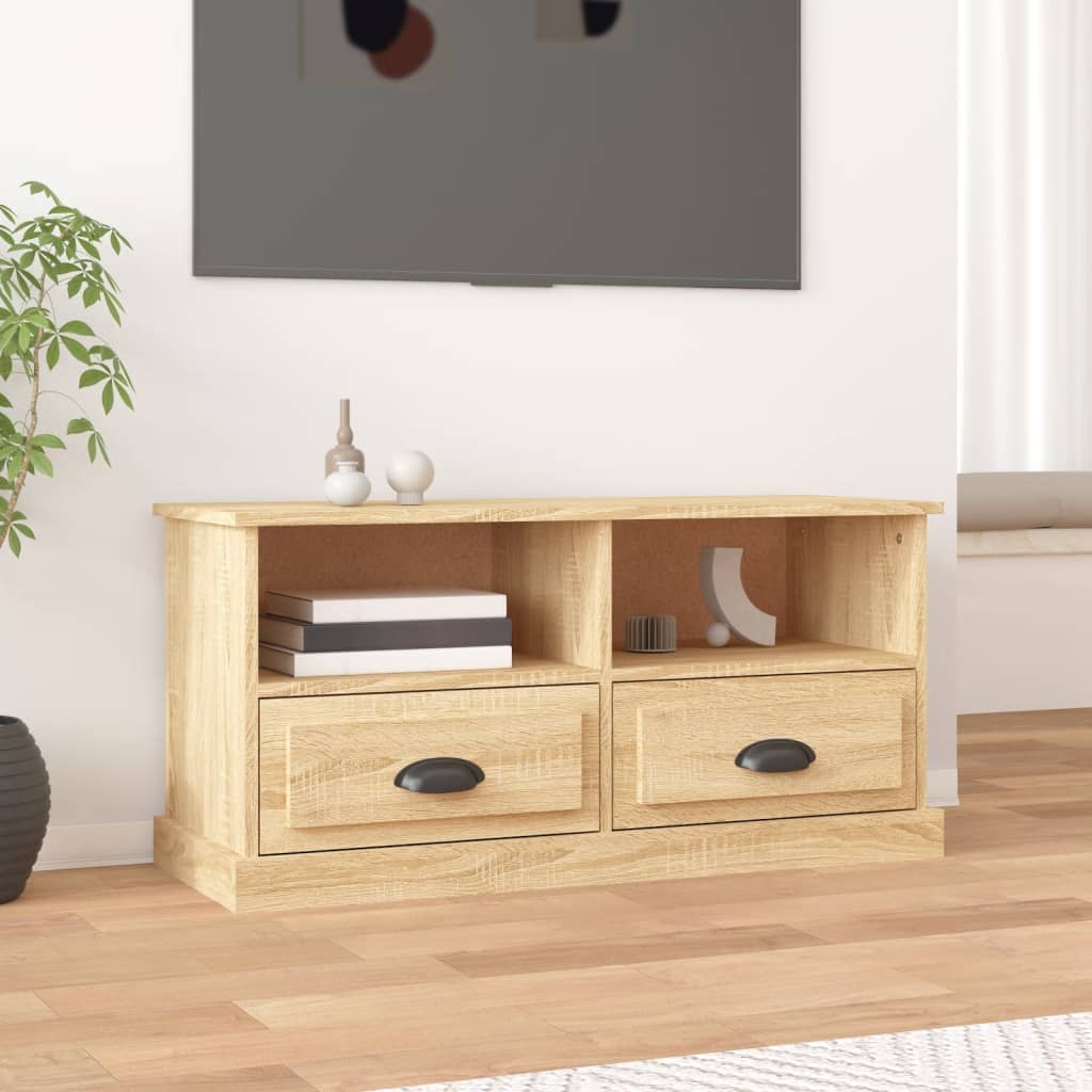 vidaXL TV Cabinet Sonoma Oak 93x35.5x45 cm Engineered Wood 1